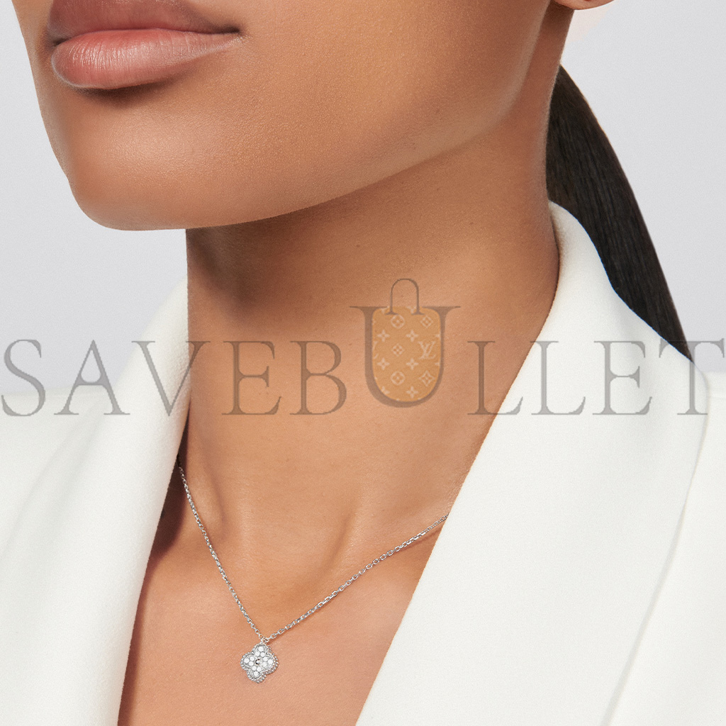 v*n cl*f arpels sweet alhambra pendant - white gold, Di*m*nd  vcaro85900